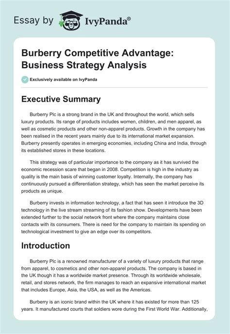 Burberry plc strategy